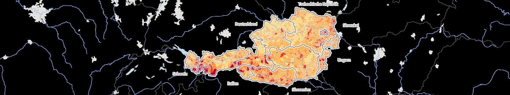 Karte - Arbeitslosenquote in Ö