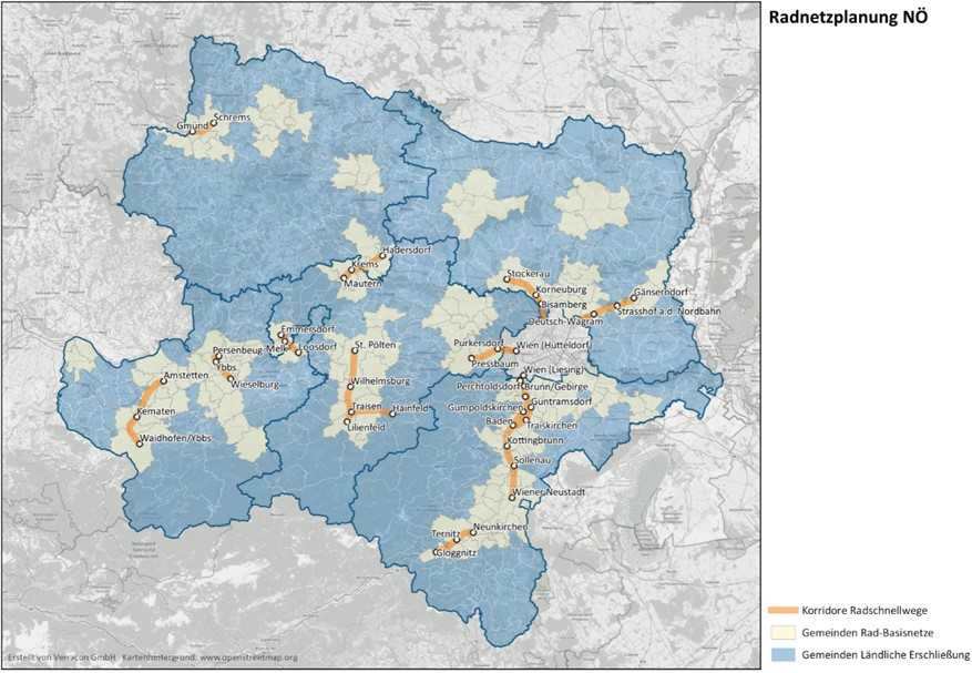 Karte: Rad-Basisnetz und Radschnellwege